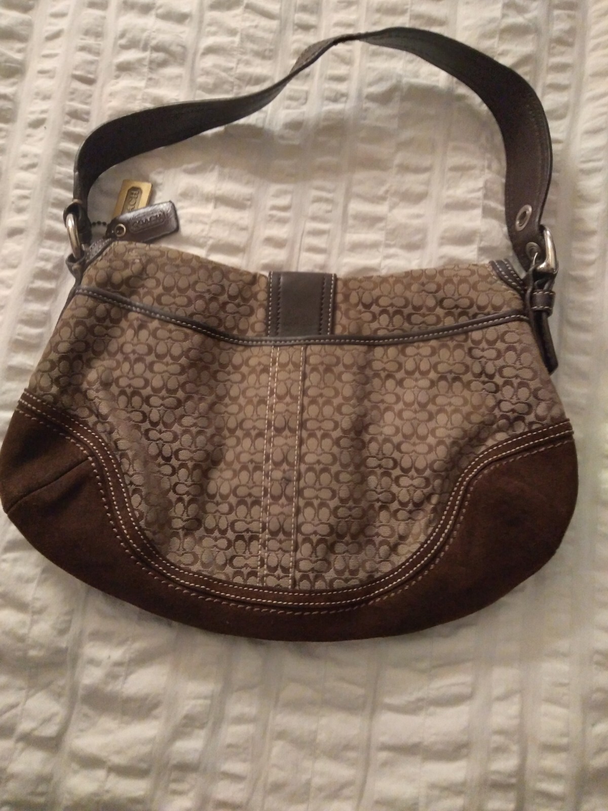 Vintage Coach Soho Brown Leather baguette shoulder p… Gem