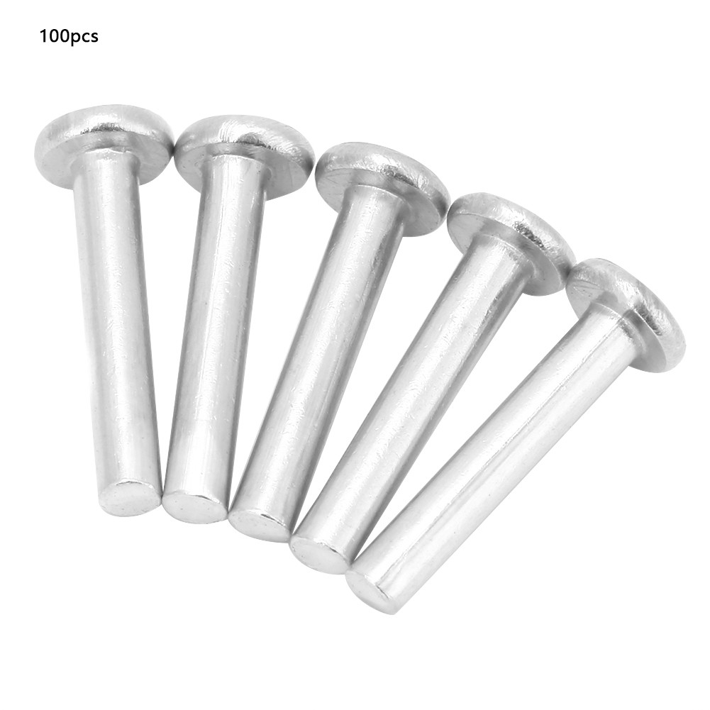 100pcs M2.5*12mm Flat Head Aluminum Rivets Solid Rivet For Crafts Excellent