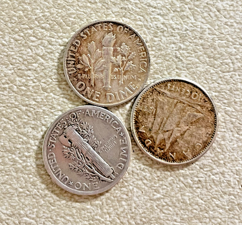 5 Silver Coins, 1942–1968 – Actual Coins Shown – b114set#40 - Picture 2 of 5