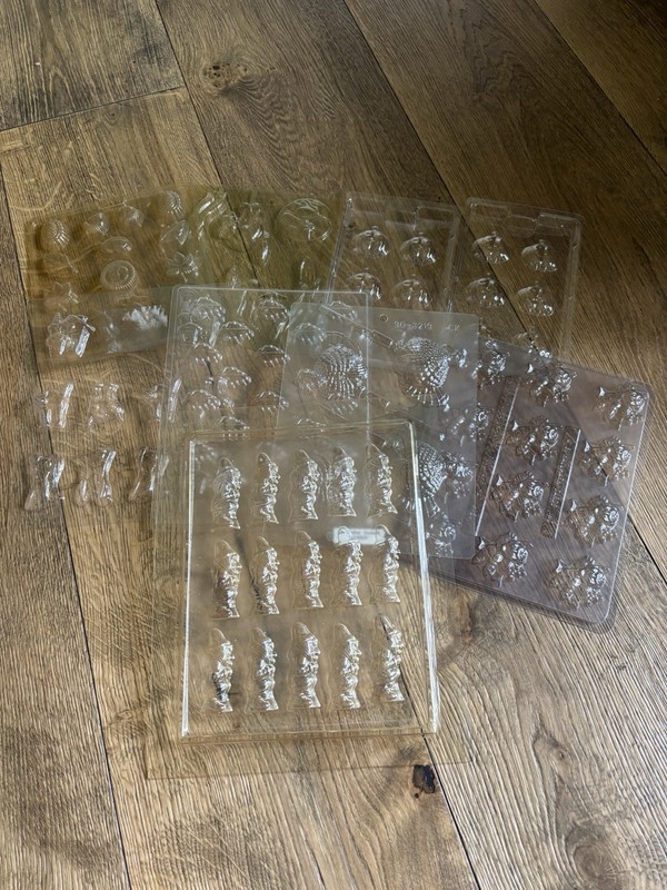 Vtg Lot 9 Chocolate Molds Halloween Lollipop Hallmark Mardi Gras Fall Tulsa