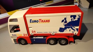 AF LOT PLAYMOBIL CAMION REMORQUE EURO TRANS 24 PORTE CONTENEUR 24