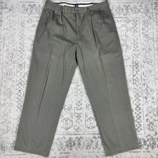 Polo Ralph Lauren Andrew Pant Mens Green Double Pleated Cotton Chino Size 38x30