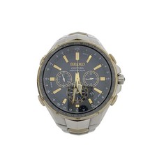 SEIKO Solar Watch Analog Stainless BLK SLV 8B92-0AL0
