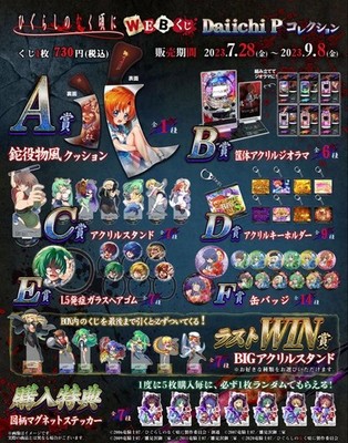 Higurashi no Naku Koro Ni Web Lottery Acrylic Panel Relena Last Win 81枚 Used