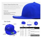 Premium Solid Fitted Baseball Cap Hat Blank Plain Flat Bill 9-Sizes Trucker 2026