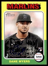 2024 Topps Heritage Baseball Dane Myers RC Miami Marlins #412 Signed