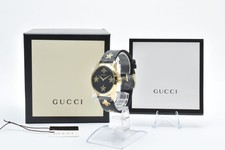 【NEAR MINT w/ box】GUCCI G-Timeless Bee Watch YA1264055 Black Gold Vintage