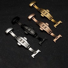 Stainless Steel Flip Lock Butterfly Deployment Clasp Watch Buckle 10-22mm NEW