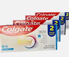 Colgate Total Whitening Gel Mint Fluoride Toothpaste 2-Pack 4.4 oz Each