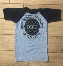 Vintage 70s Oral Roberts University Jr Titan Club SS Basketball T Shirt Youth