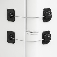 2 Pack Refrigerator Lock, Heavy Duty Combination Fridge Lock with No Keys,