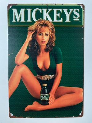 #ad Mickey’s Fine Malt Liquor Sign Beer Big Mouth Grenades Mean Green $19.99