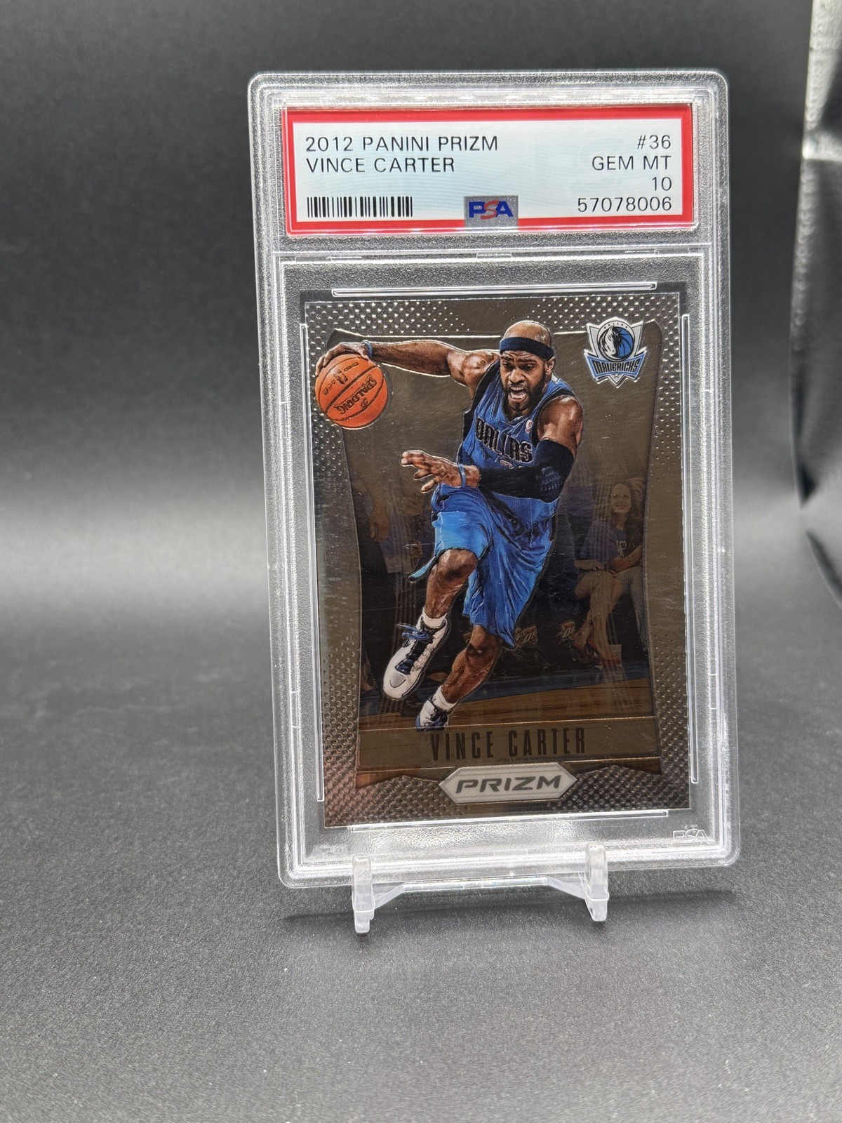 Vince Carter 2012-13 Panini Prizm #36 Base 1st Year Prizm PSA 10 Gem Mint