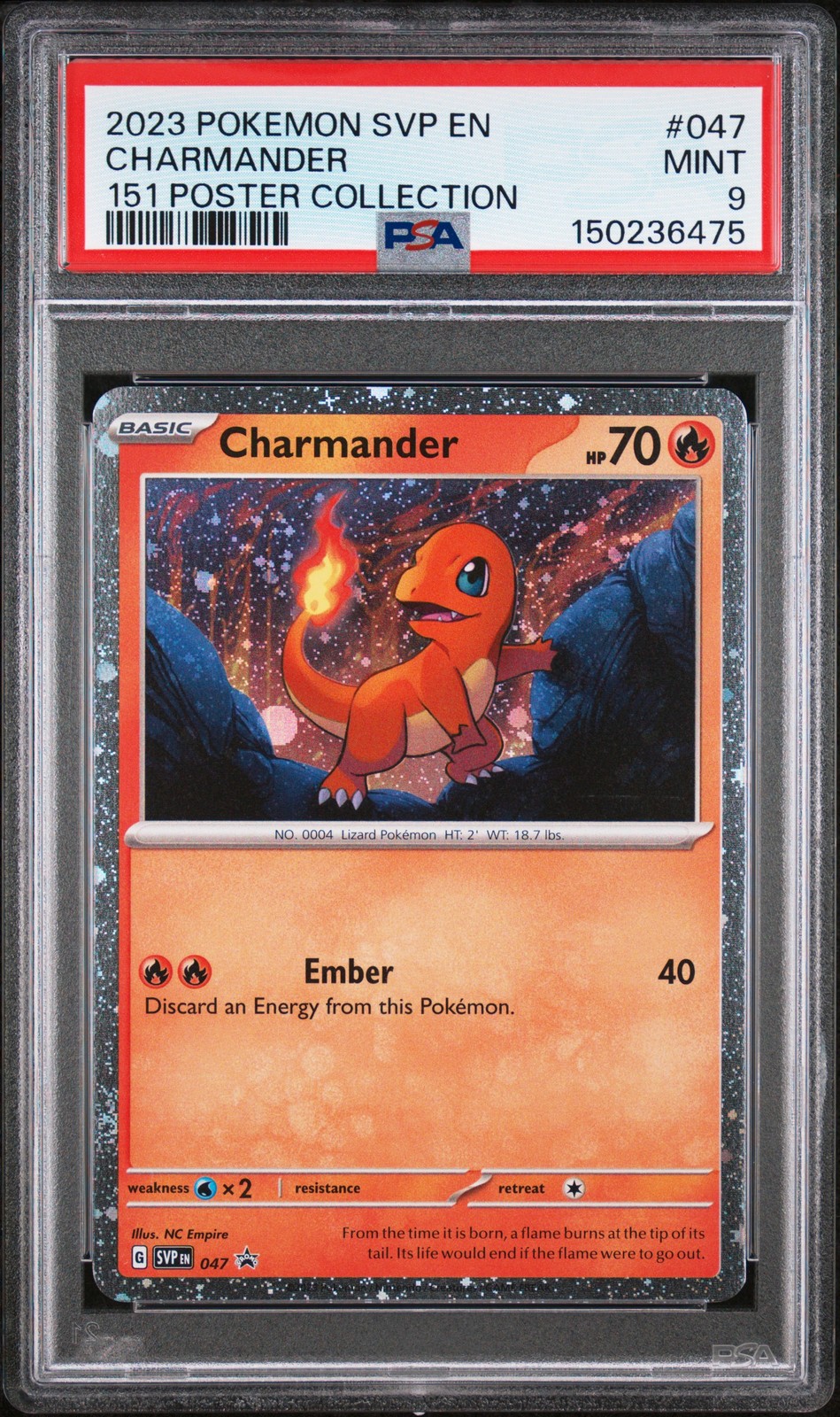 2023 POKEMON SVP EN-SV BLACK STAR PROMO 151 POSTER COLLECTION CHARMANDER PSA 9