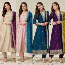 Pakistani Vichhitra Silk Salwar Kurta Ready To Wear Suits Indian Party Bollywood