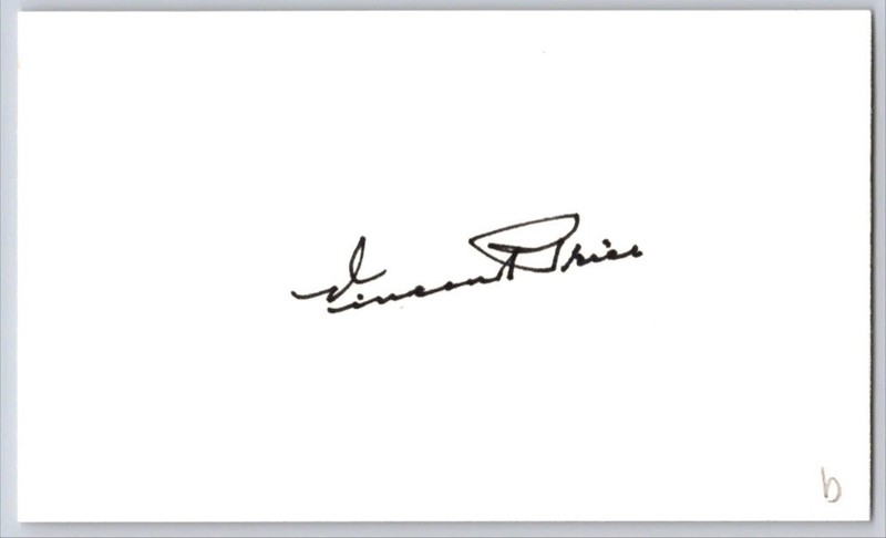 Vincent Price Signed Autographed 3x5 Index Card - House Of Wax, Ten Commandments