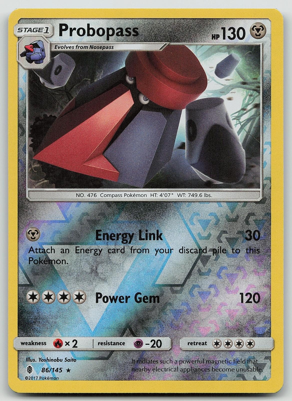 Pokemon Probopass 86/145 Guardians Rising Rare Reverse Holo NM