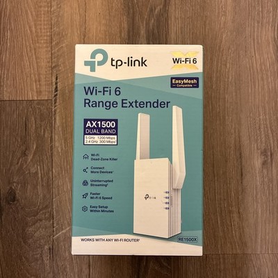 Brand New TP- Link AX1500 Dual Band Wi-Fi 6 Range Extender - White. RE1500X.