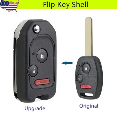 Upgrade Flip Car Key Fob Shell for Honda Fit 2007 2008 2009 2010 2011 2012 2013