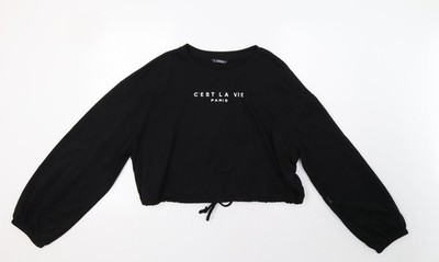 SheIn Damen Pullover Sweatshirt schwarz Größe XL
