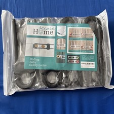 Secure Home Sliding Baby Safety Locks, Easy Install 12 Pack, Black 