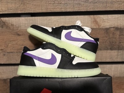 Jordan Air Jordan 1 Retro Low OG GS Glow in the Dark Black Raspberry Volt 7Y