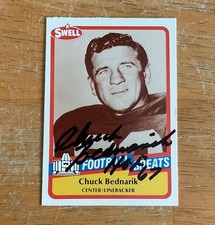 Chuck Bednarik Philadelphia Eagles HOF Signed Autograph 1989 Swell Football Card