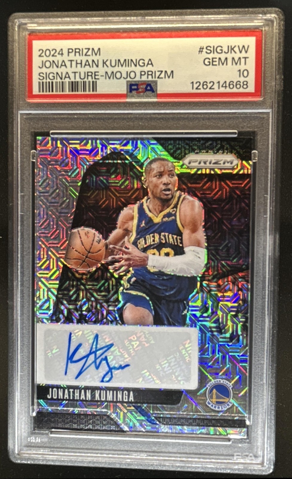 2024-25 Panini Prizm Jonathan Kuminga Signatures Mojo Auto #/25 Warriors PSA 10