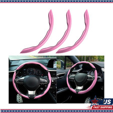 3pcs 14.5-15 Segmented Press-on Leathercarbon Fiber Steering Wheel Covers Pink 3pcs 14.5-15 Segmented Press-on Leathercarbon Fiber Steering Wheel Covers Pink