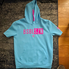 baseball szn Men s Blue Pullover Hoodie Short...