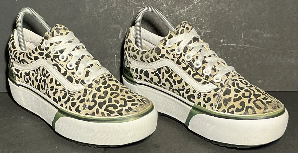 VANS Old Skool Stacked Platform Leopard Print Low Top Athletic Schools Women’s 7 - Image 3 of 4