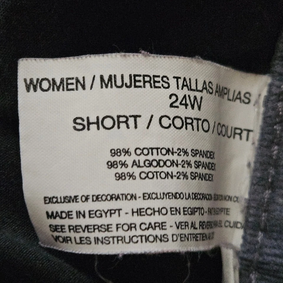 Pantalones cortos de pana gris mezcla de algodón talla 24W Foto 4 de 4