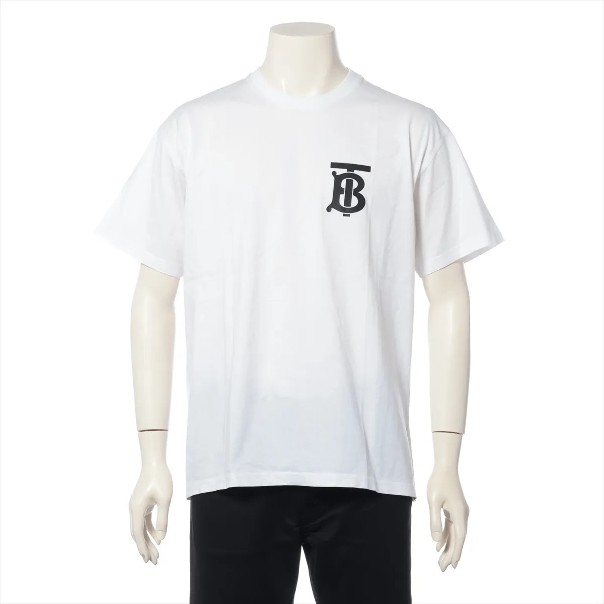 Burberry Cotton T-shirt S Men's White x black  8017485 TB logo
