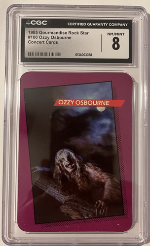 1985 Gourmandise Rock Star #100 Ozzy Osbourne Concert Cards CGC NM/MINT 8