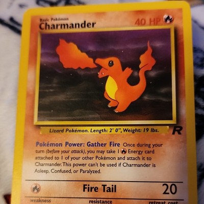 Pokémon Charmander Basic Rare 40 HP Gather Fire Fire Tail TCG Card