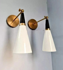 Pair Of 2 Mid Century Brass Wall Lamp Handmade Vintage Light Light Sconce Lamp