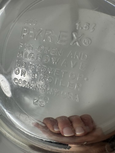 Vintage 1 QT PYREX 323 Auflaufform Schüssel mit Deckel Backofen Mikrowelle klar - Bild 4 von 4