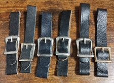 Watch Fob Straps (6)  1/2" Black Leather