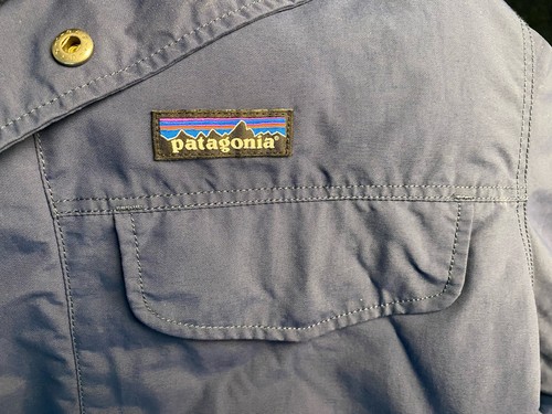 Patagonia Isthmus Parka Mens Large Navy Hooded Sherpa Fleece Lined Coat Jacket - Picture 6 of 11