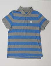 NIKE Mens Polo Shirt Large Blue Striped Cotton CQ08