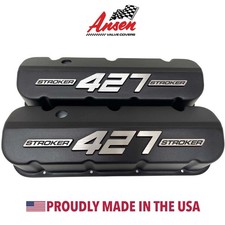Big Block Chevy 427 Stroker Tall Valve Covers Black With Raised Logo - Ansen Usa Big Block Chevy 427 Stroker Tall Valve Covers Black With Raised Logo - Ansen Usa