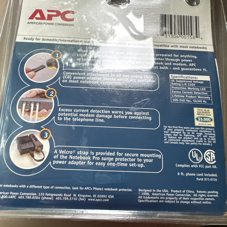 APC Surge Arrest Notebook Surge Protector New in Package! - Image 3 of 3