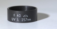LINOS / Spindler & Hoyer 257 nm UV Lens, f.l. 40 mm, 25 mm O.D., Mounted Singlet