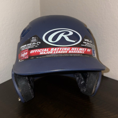 Rawlings Velo Junior Open Face Blue Batting Helmet NOCSAE Ventilated