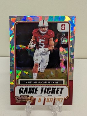 2021 Panini Contenders Draft Picks Christian McCaffrey Cracked Ice Ticket /23