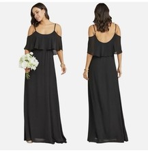 Show Me Your Mumu Caitlin Ruffle Black Maxi Dress Size Medium