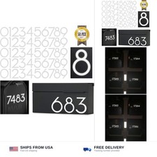 4 inch Reflective Mailbox Numbers Sticker 0-9, 5 Sets 
