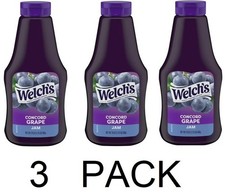 Welch's Concord Grape Jam 20 oz Squeeze Bottle Breakfast - 3 PACK