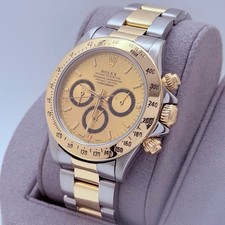 Rolex Daytona Cosmograph Zenith 16523 Champagne Dial 18k Yellow Gold Steel 6
