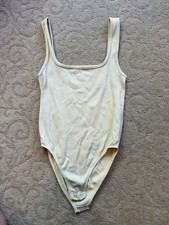 Forever 21 Yellow Tank Top Bodysuit With Ribbed Fabric